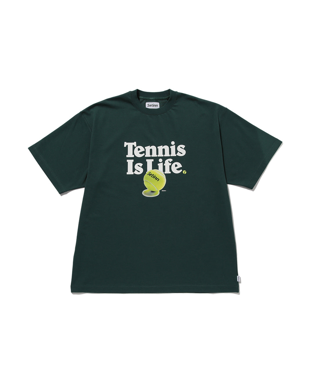 TENNIS IS LIFE TEE(D.GREEN)