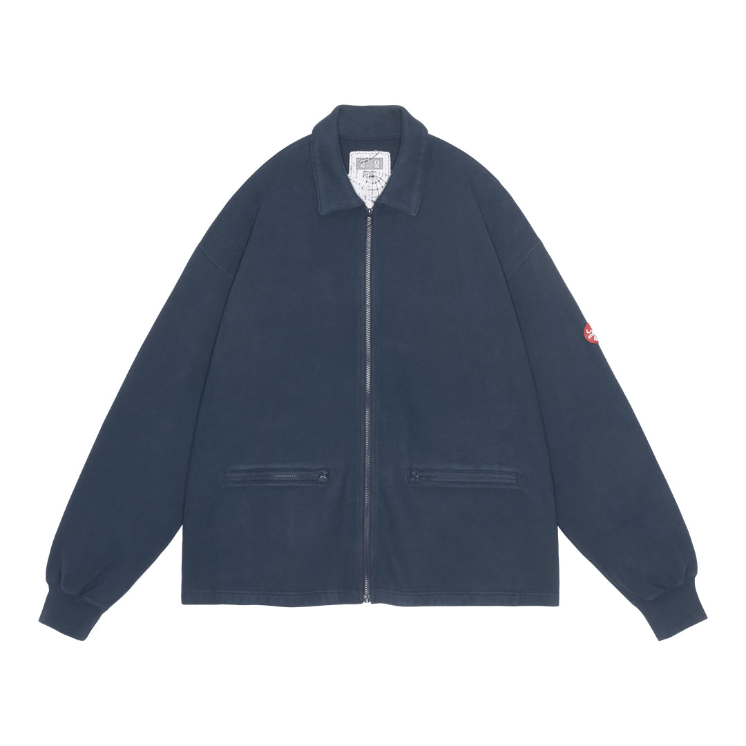 DBL KNIT COLLARED ZIP UP(NAVY)