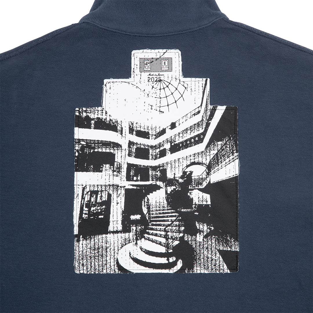 DBL KNIT COLLARED ZIP UP(NAVY)