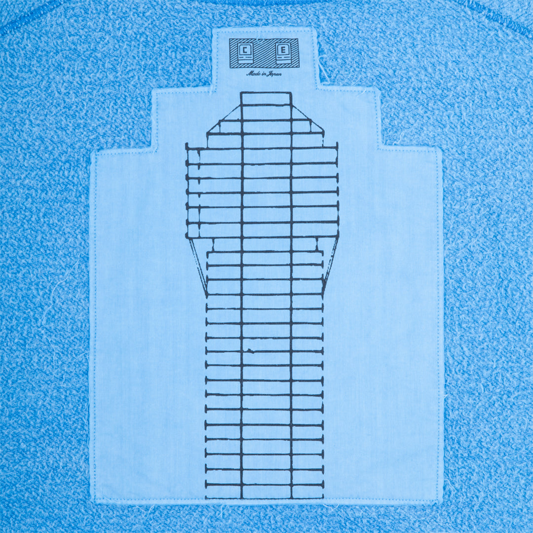 OVERDYE PANEL SHOULDER CREW NECK (BLUE )