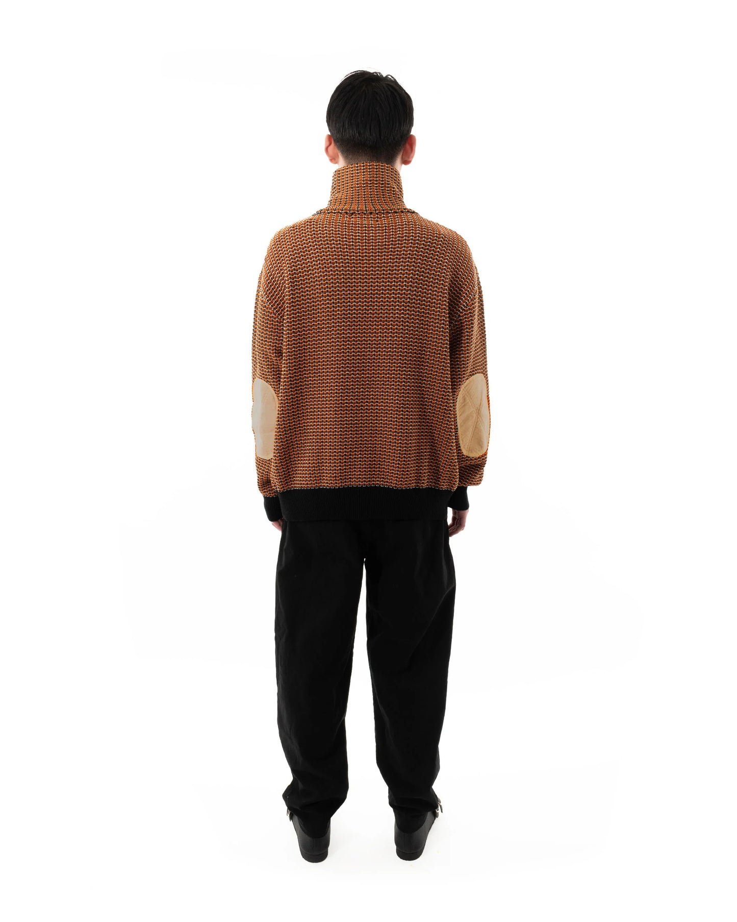 MIX KNIT SWEATER (ORANGE)