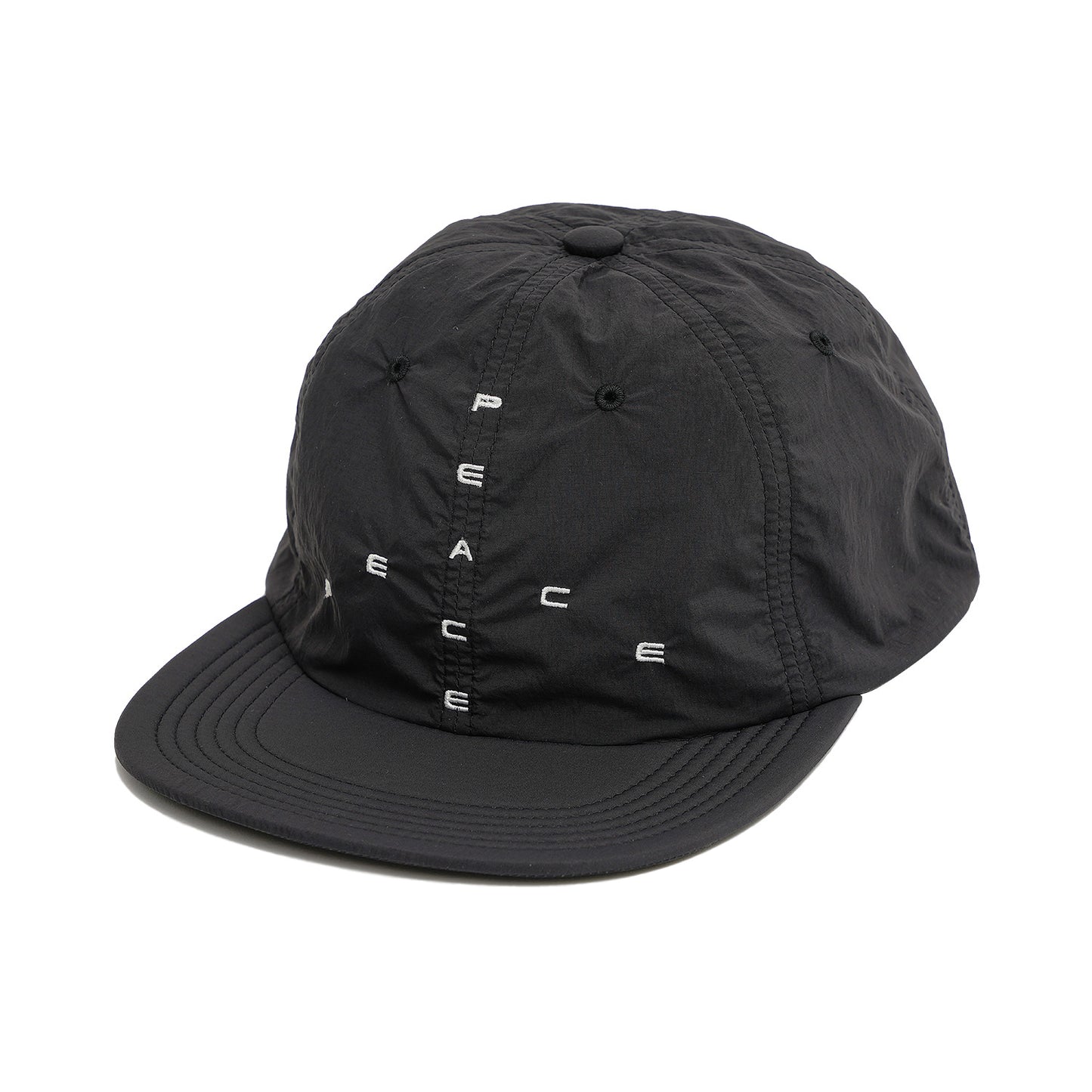SOFT BRIM 6 PANEL CAP (BIG PEACE) BLACK