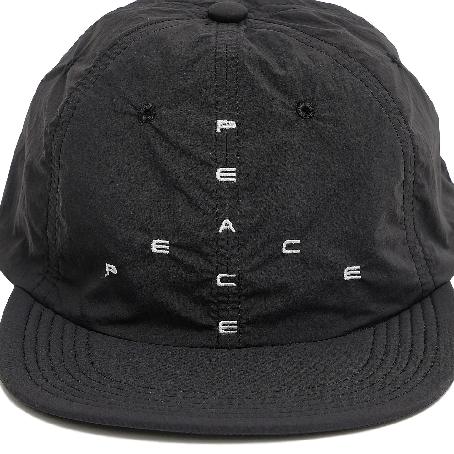 SOFT BRIM 6 PANEL CAP (BIG PEACE) BLACK