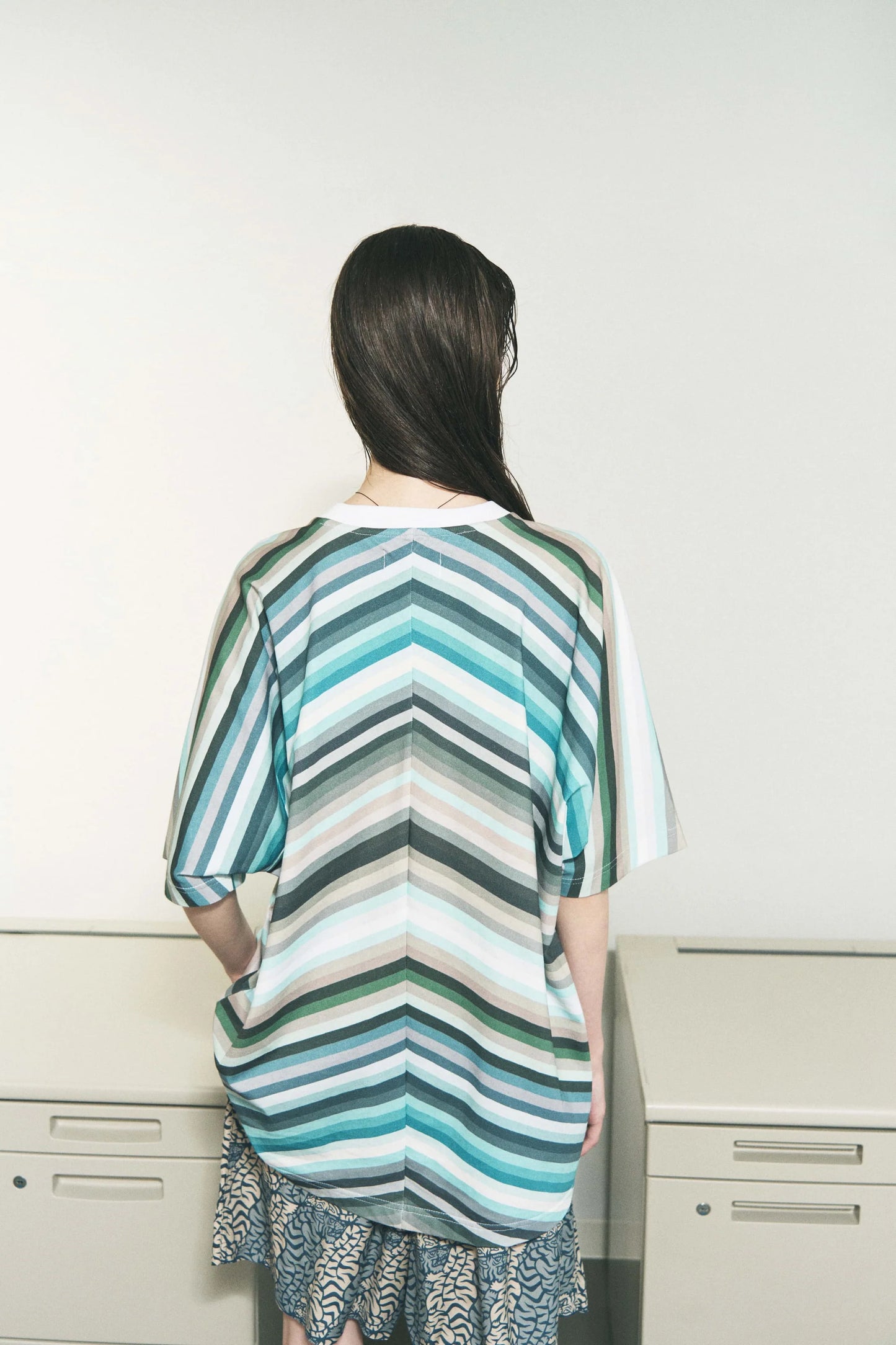 MONO SEAM BORDER T-SHIRT (SAX BORDER)
