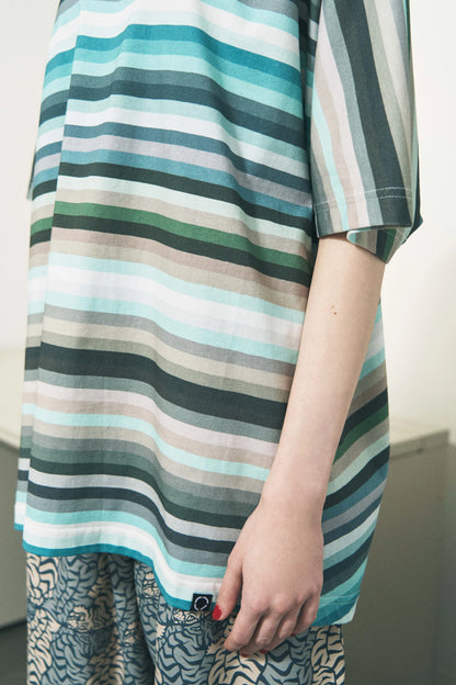 MONO SEAM BORDER T-SHIRT (SAX BORDER)