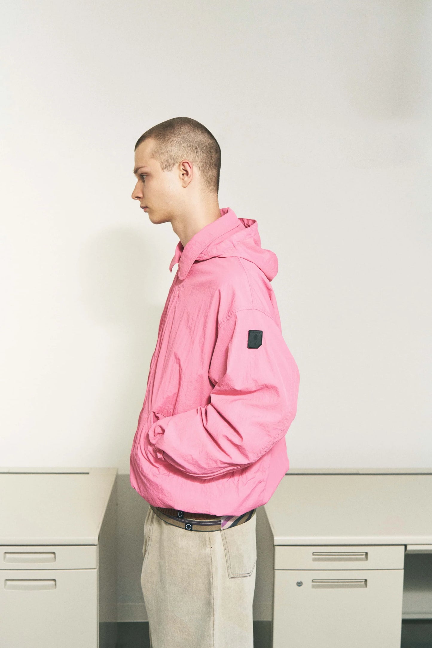 CRUSHED NYLON FULL PACK JACKET (BROWN)