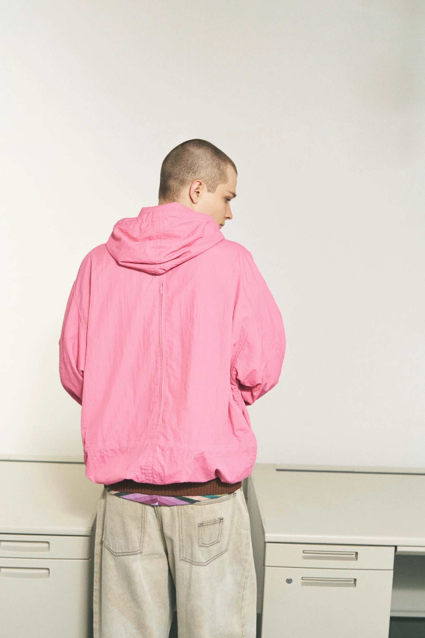 CRUSHED NYLON FULL PACK JACKET (BROWN)