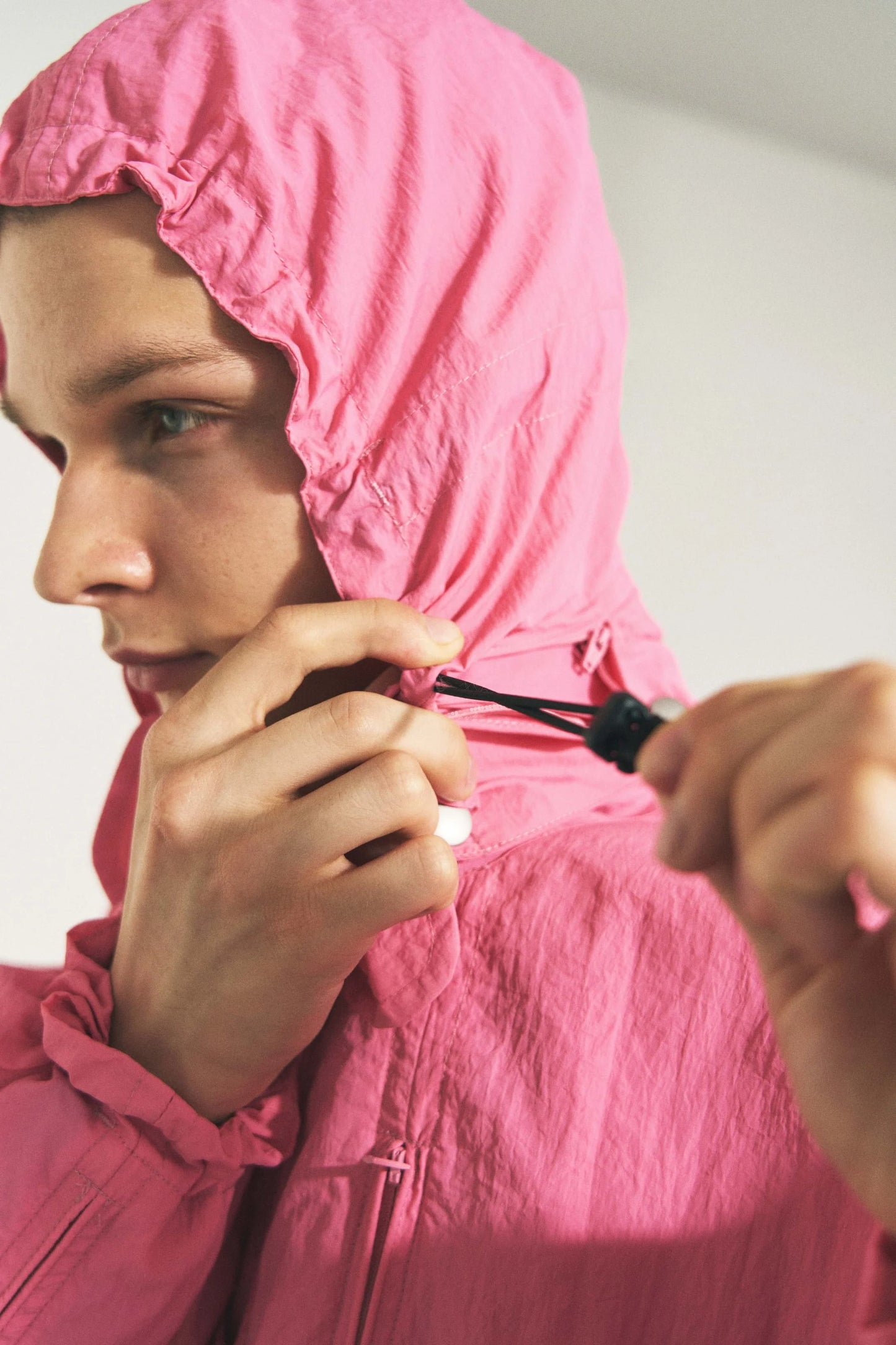 CRUSHED NYLON FULL PACK JACKET (BROWN)