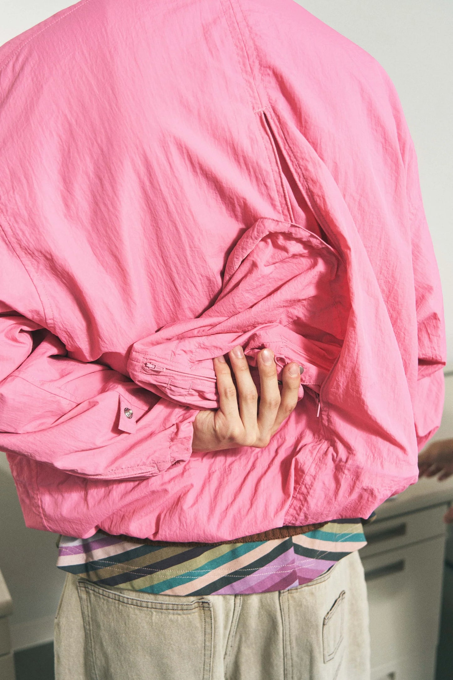 CRUSHED NYLON FULL PACK JACKET (BROWN)