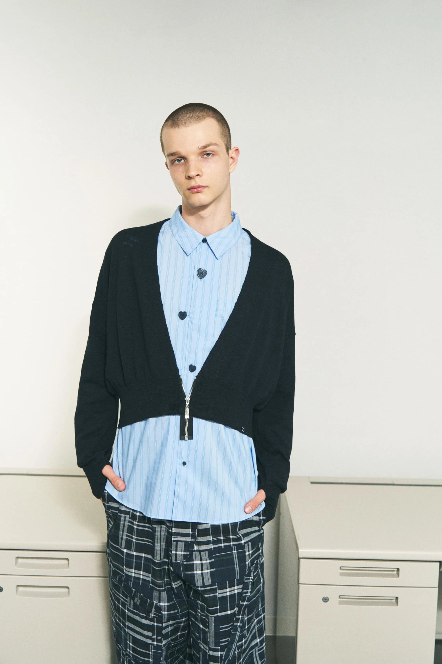 SLAB GAUZE KNIT BOLERO (BLACK)