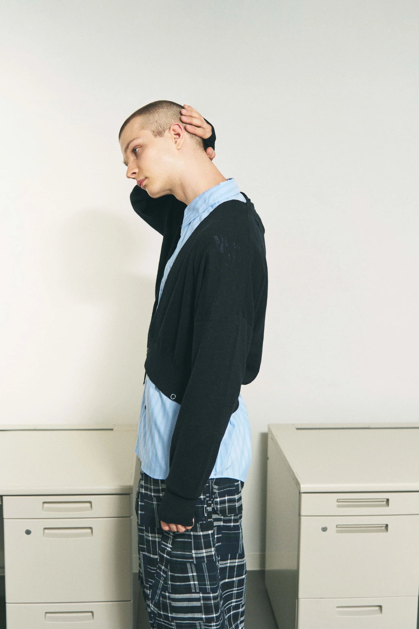 SLAB GAUZE KNIT BOLERO (BLACK)