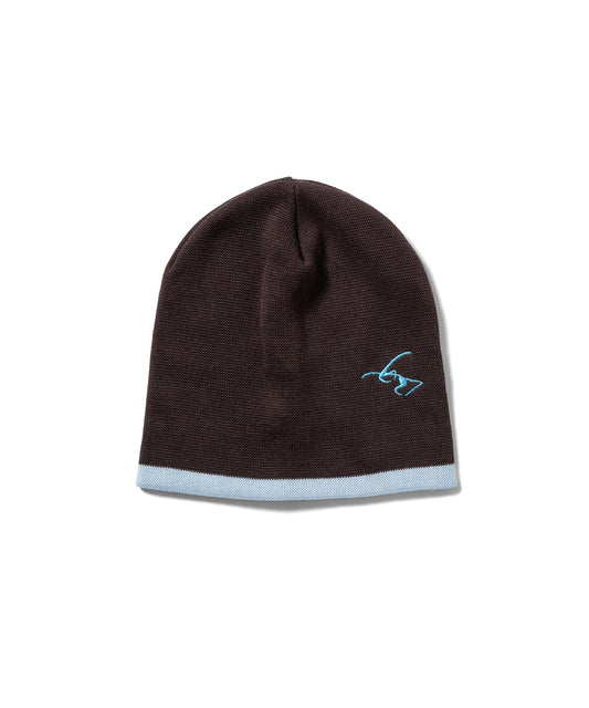 REVERSIBLE BEANIE (BROWN / SAX)
