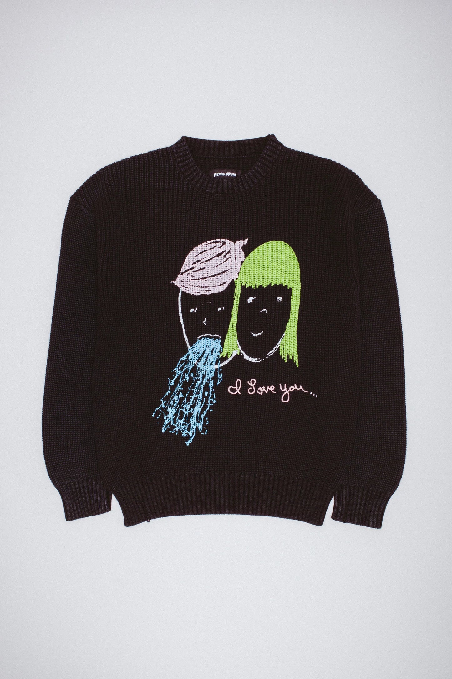 I LOVE YOU OVERDYED SWEATER (BLACK)
