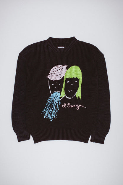I LOVE YOU OVERDYED SWEATER (BLACK)