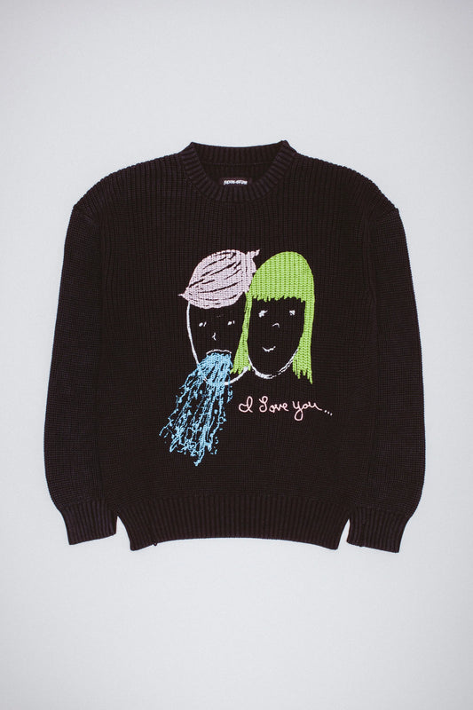 I LOVE YOU OVERDYED SWEATER (BLACK)