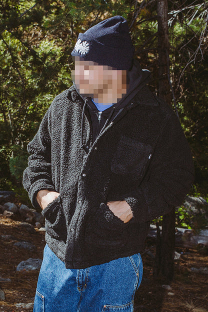 PILE FLEECE OVERSHIRT(BLACK)