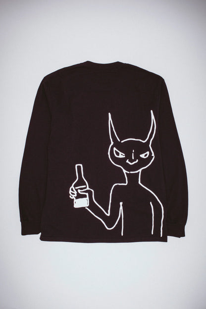 DRUNK ALIEN LONG SLEEVE TEE (BLACK)