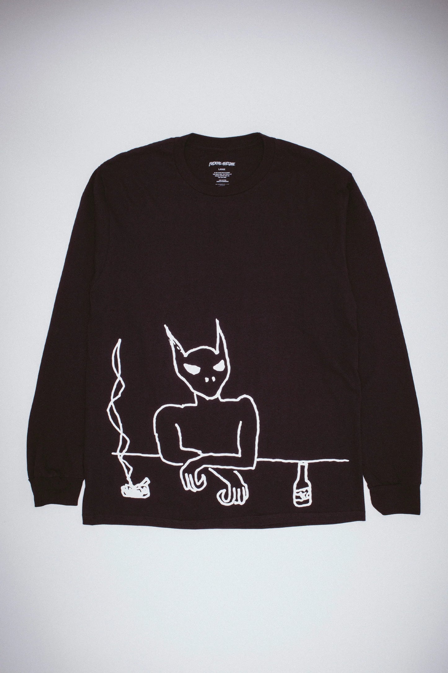 DRUNK ALIEN LONG SLEEVE TEE (BLACK)