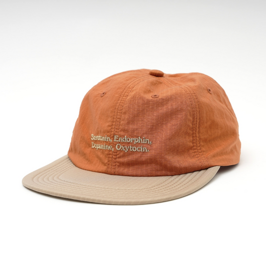 SOFT BRIM 6 PANEL CAP LOW (HAPPY CHEMICALS) ORANGE / SAND BRIM (SAND EMB)