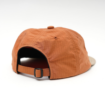 SOFT BRIM 6 PANEL CAP LOW (HAPPY CHEMICALS) ORANGE / SAND BRIM (SAND EMB)