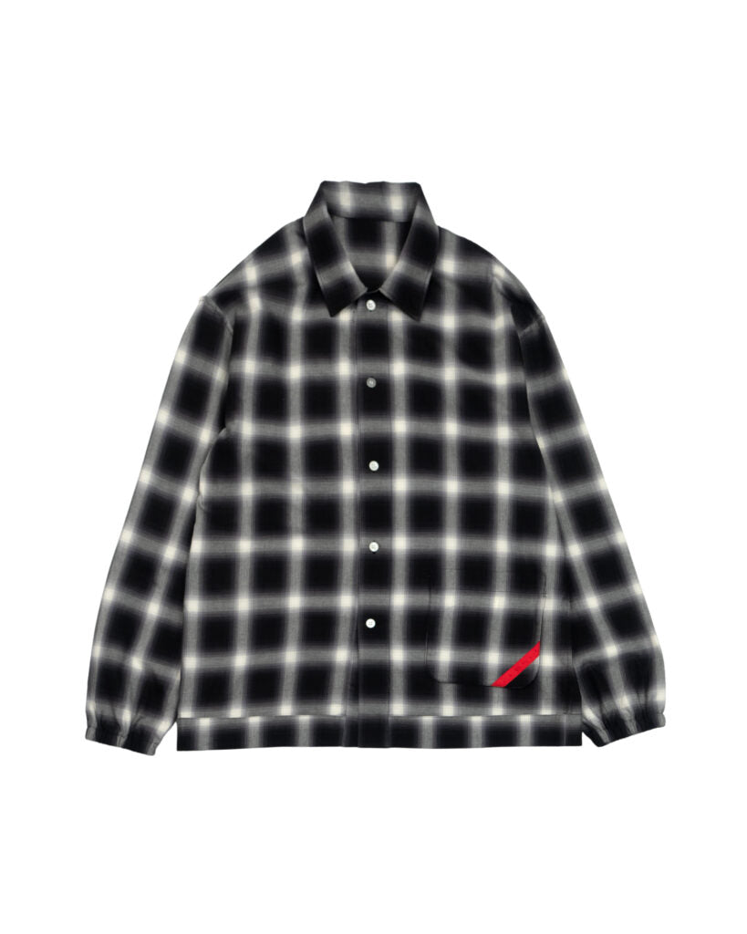 NIGHT SHIRT OMBRE BLACK PLAID