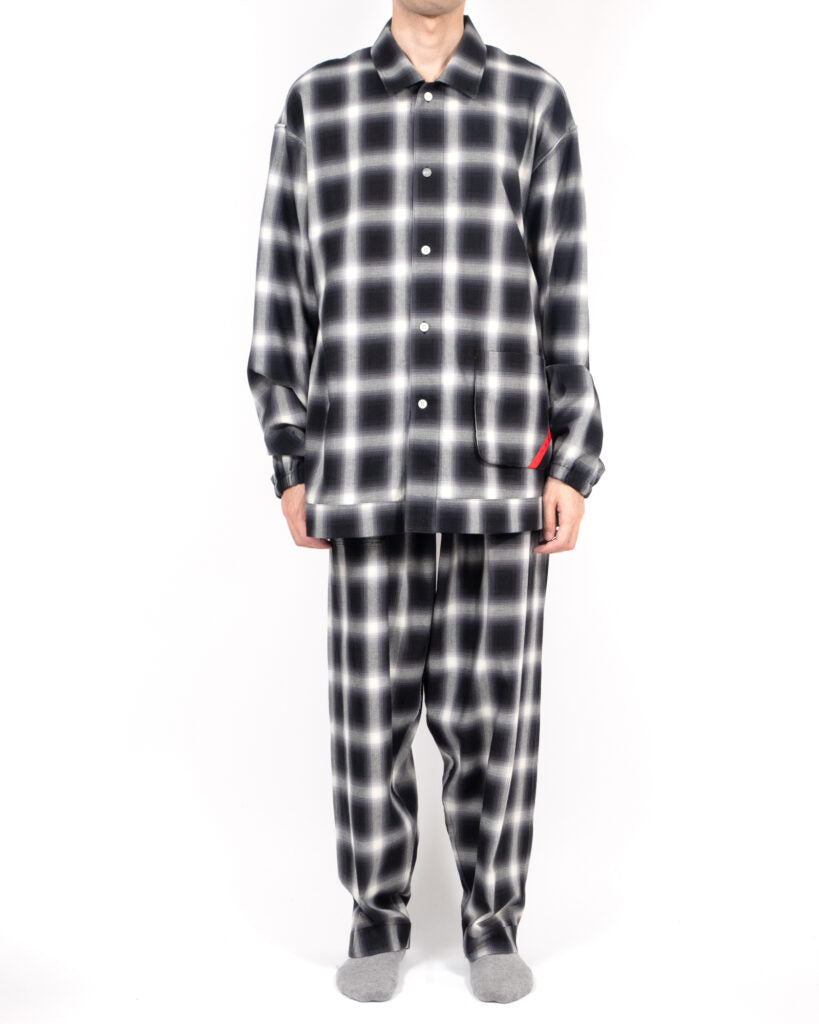 NIGHT SHIRT OMBRE BLACK PLAID