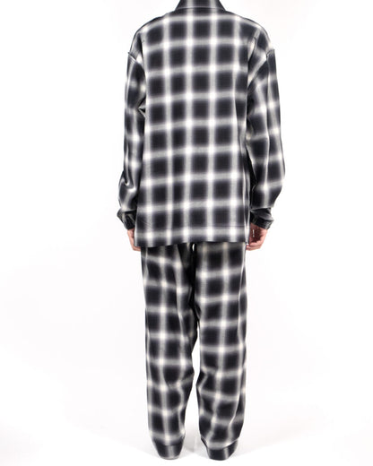 NIGHT SHIRT OMBRE BLACK PLAID