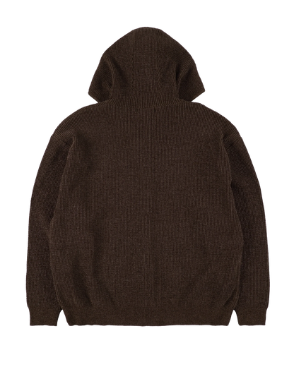 CORDY KNIT ZIP HOODIE (BROWN)