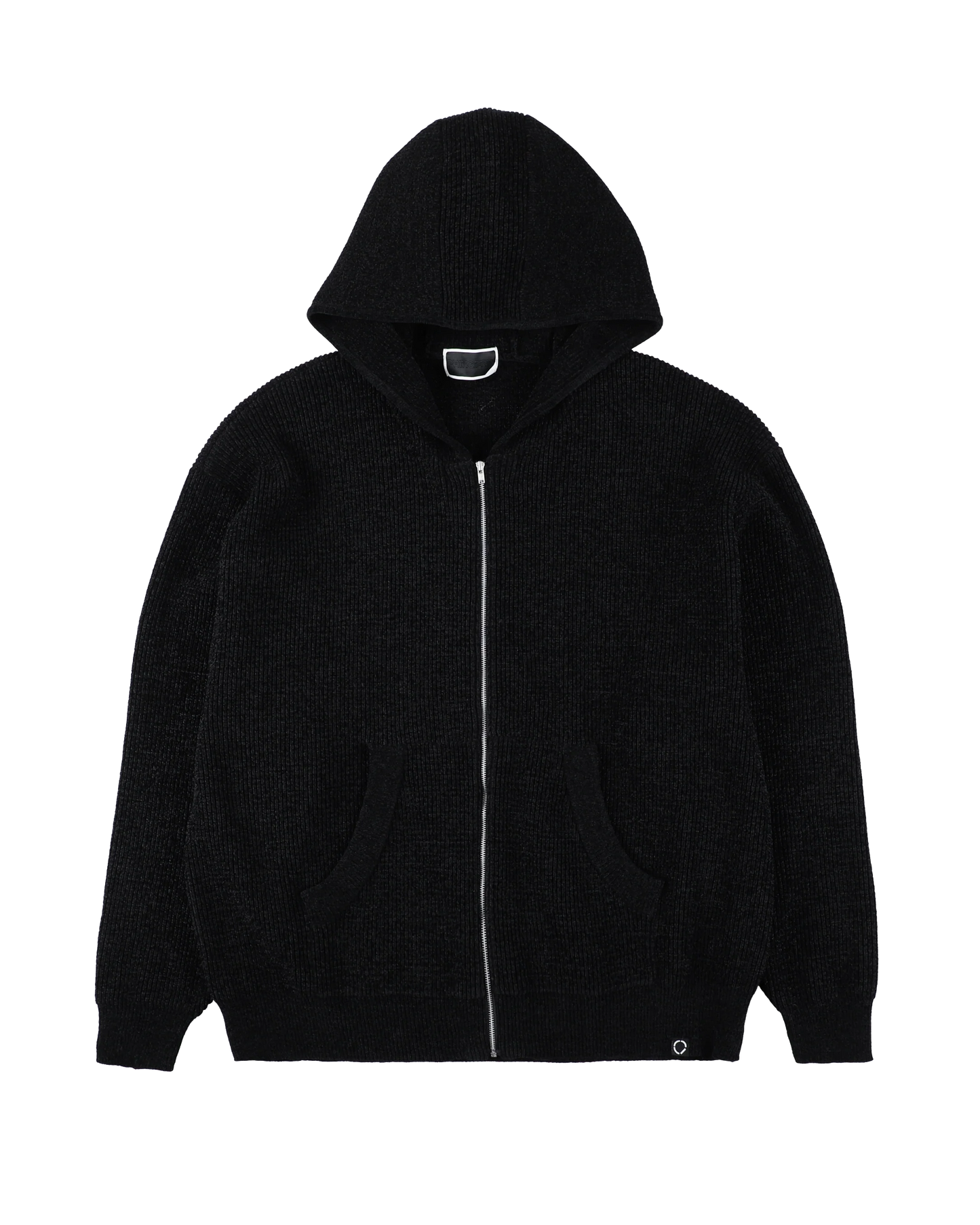 CORDY KNIT ZIP HOODIE (BLACK)