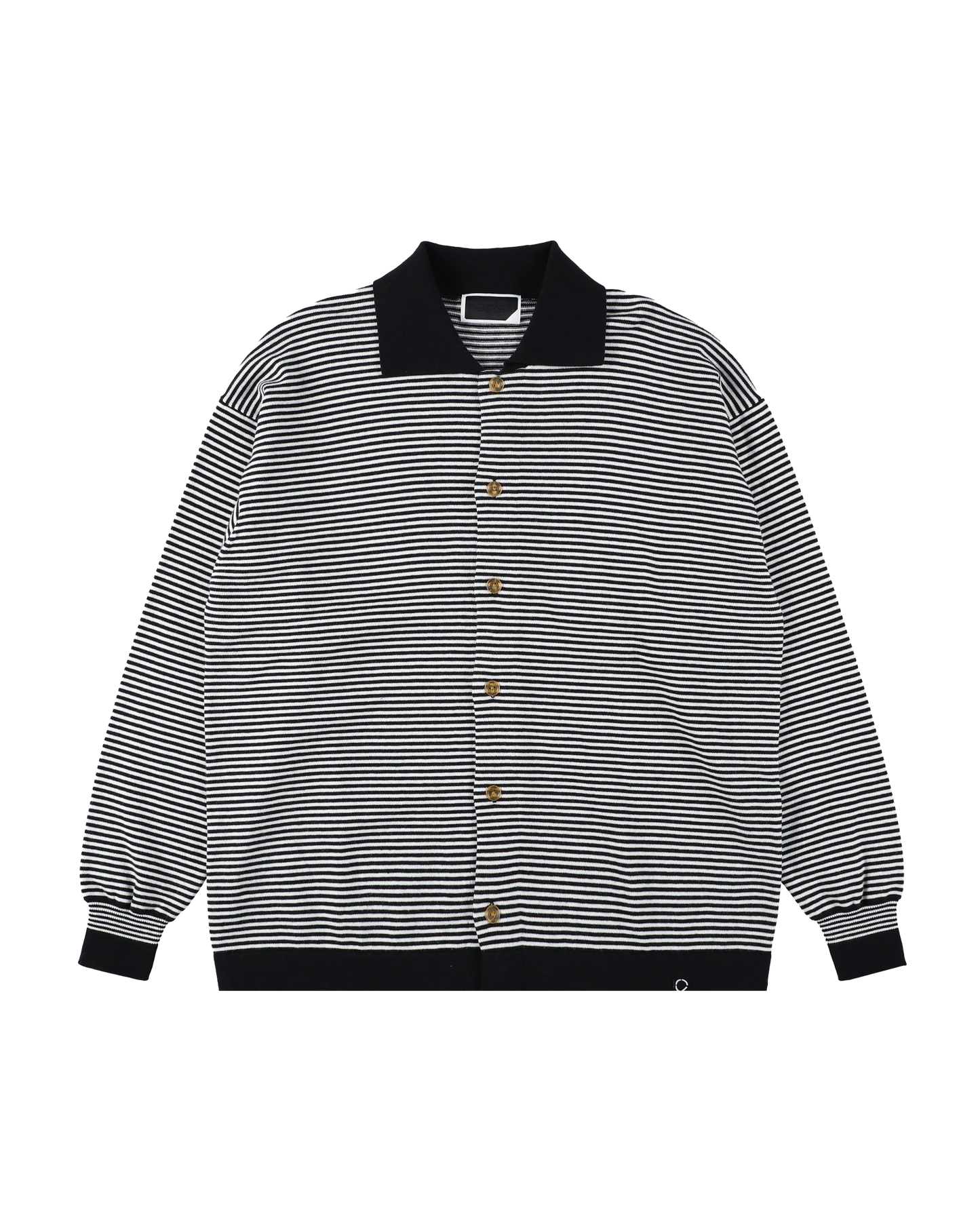STRIPE KNIT SHIRT (BLACK)