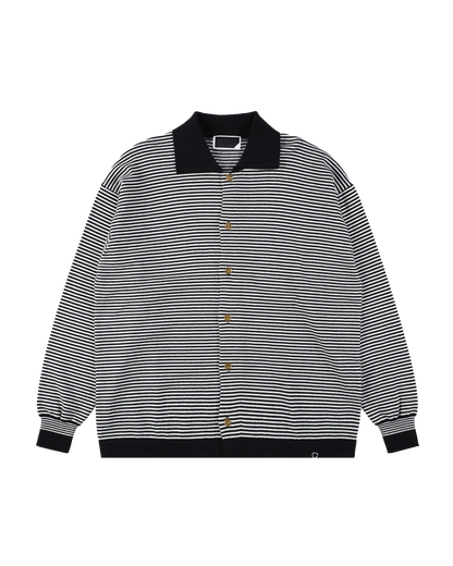 STRIPE KNIT SHIRT (BLACK)