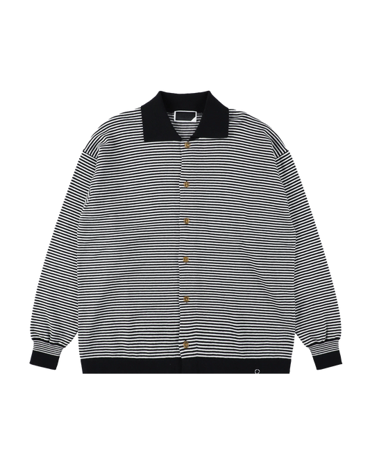 STRIPE KNIT SHIRT (BLACK)