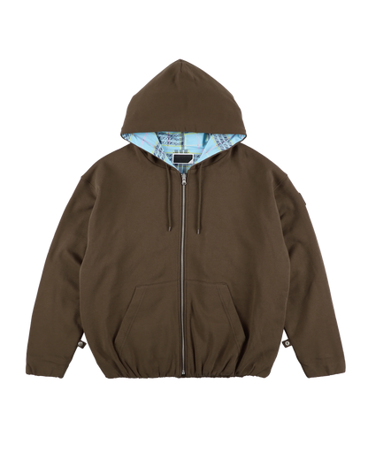 REVERSIBLE ZIP HOODIE ORIGINAL PLAID(BROWN)