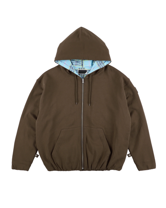 REVERSIBLE ZIP HOODIE ORIGINAL PLAID(BROWN)