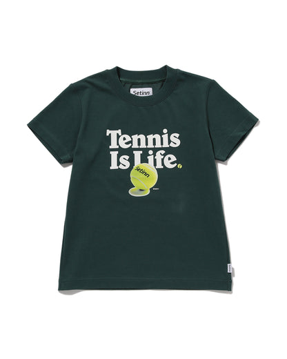 TENNIS IS LIFE TEE(D.GREEN)