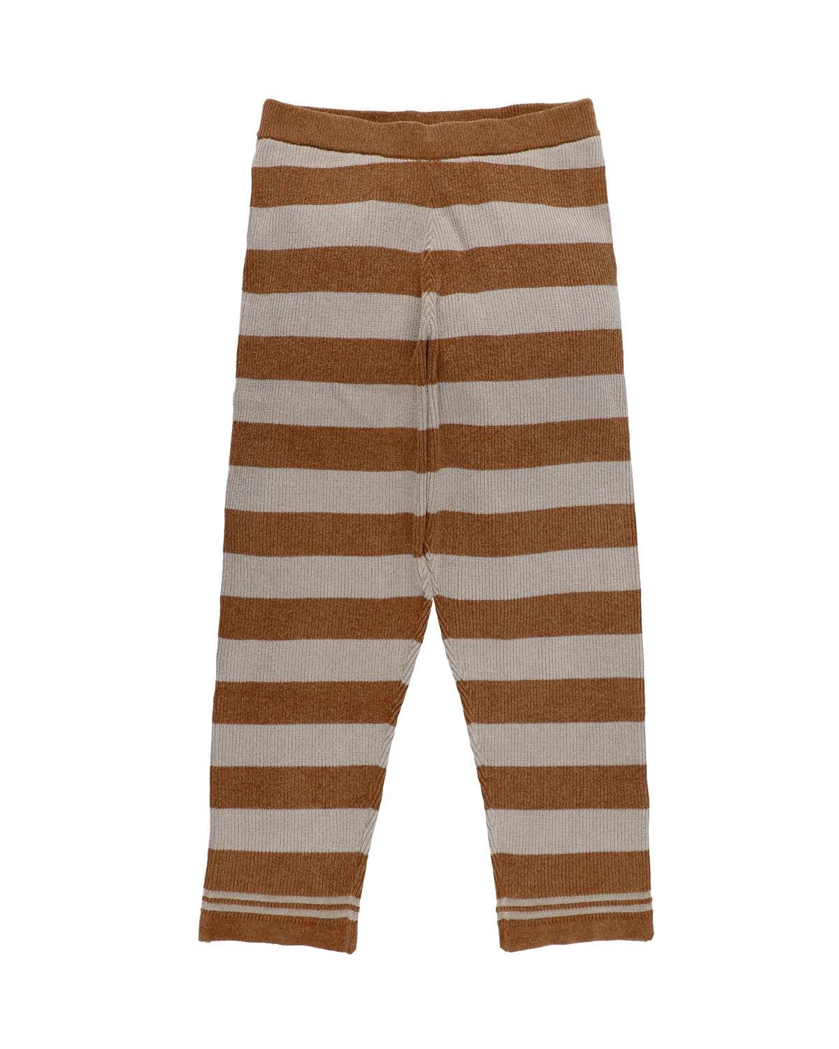 CORDY KNIT PANTS STRIPE (GRAY × BROWN)