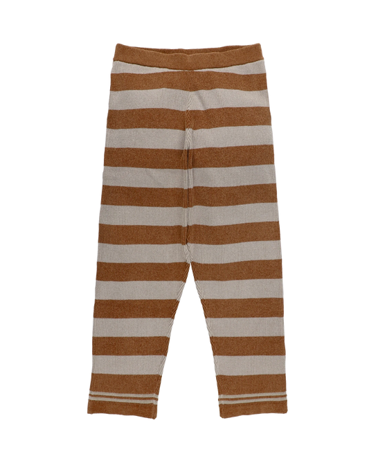 CORDY KNIT PANTS STRIPE (GRAY × BROWN)