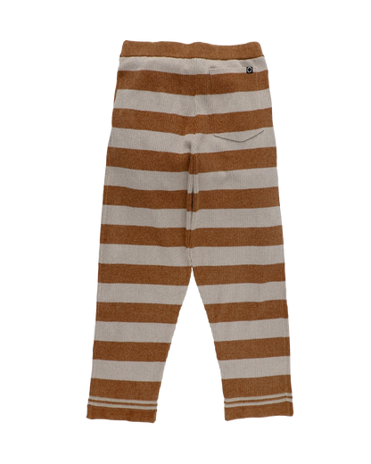 CORDY KNIT PANTS STRIPE (GRAY × BROWN)