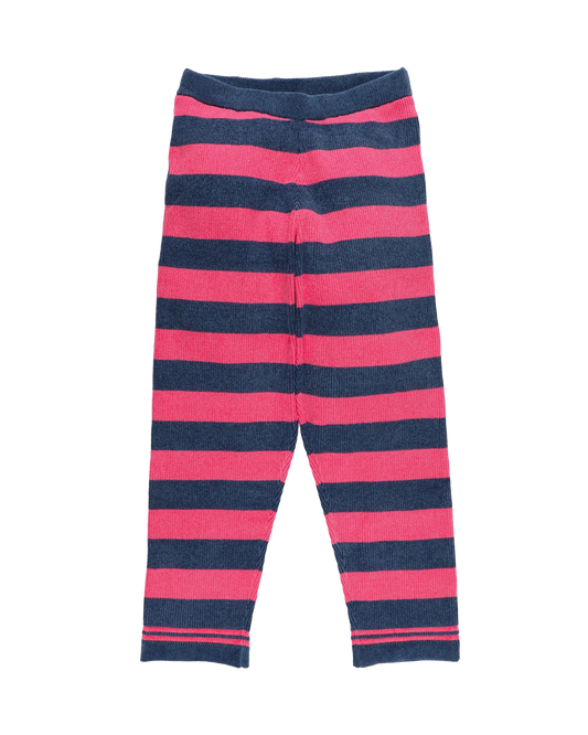 CORDY KNIT PANTS STRIPE (PINK × NAVY)