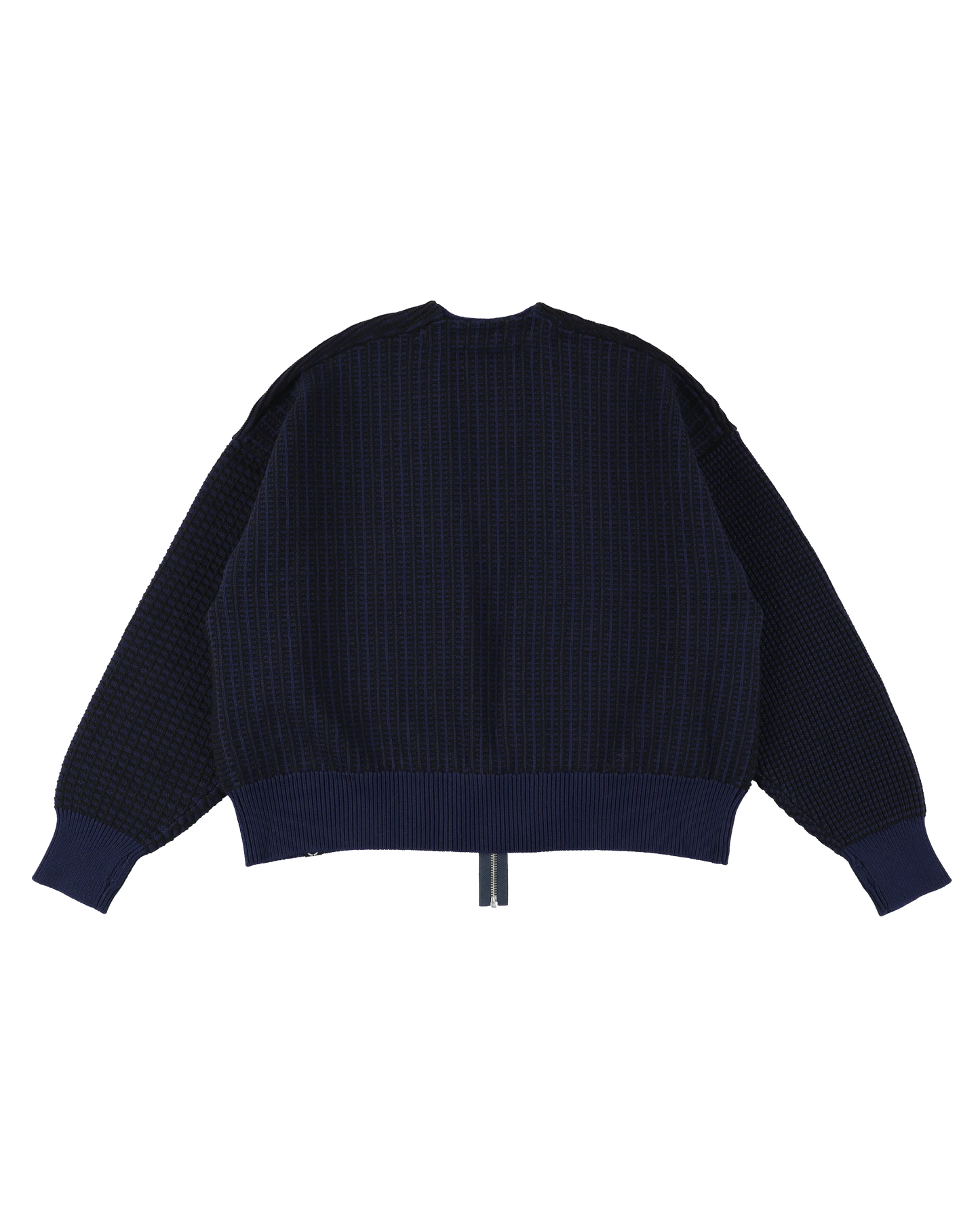 MULTI KNIT ZIP BOLERO (NAVY×BLACK)