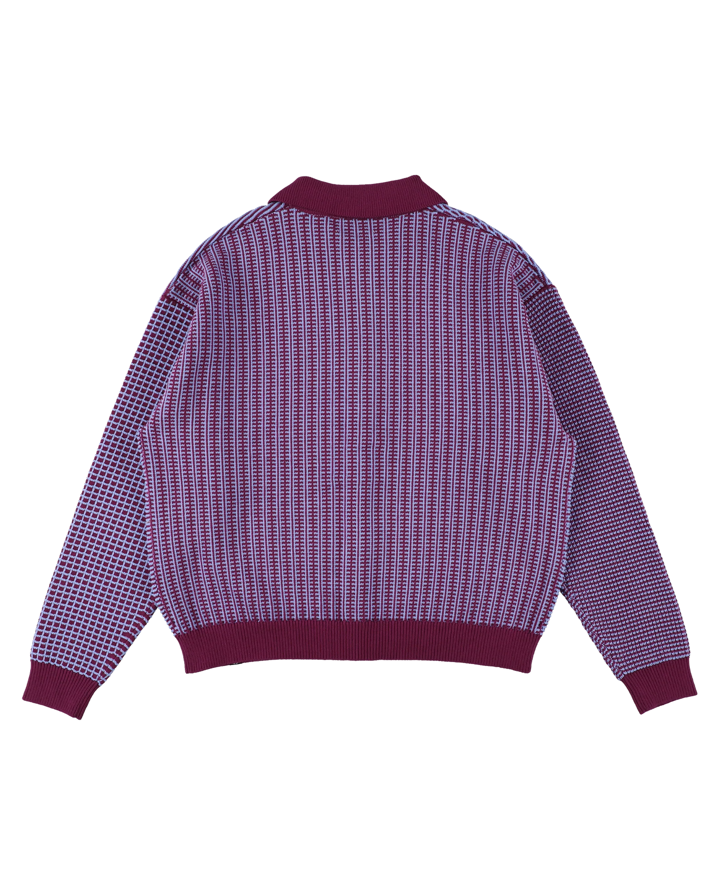 MULTI KNIT SHIRT JACKET (RASPBERRY×SAX)