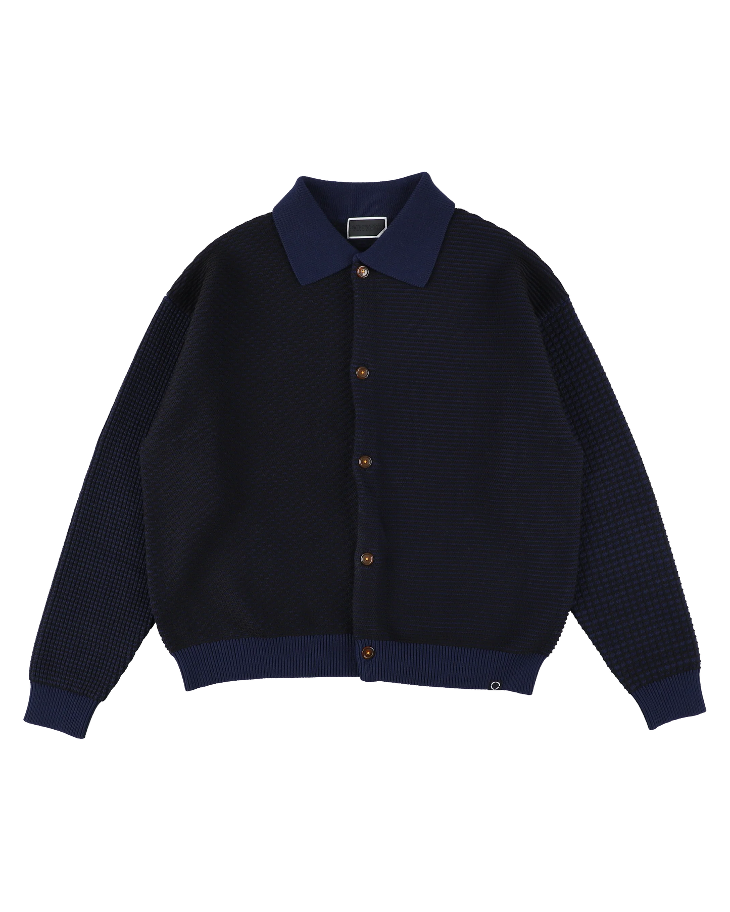 MULTI KNIT SHIRT JACKET (NAVY×BLACK)
