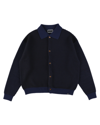MULTI KNIT SHIRT JACKET (NAVY×BLACK)