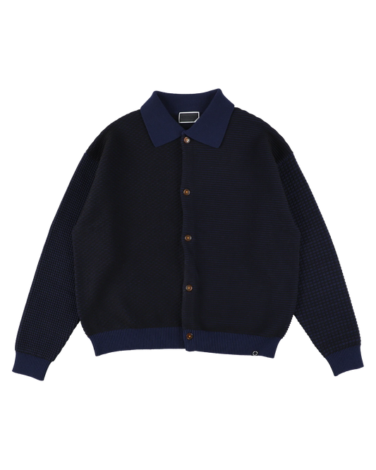 MULTI KNIT SHIRT JACKET (NAVY×BLACK)