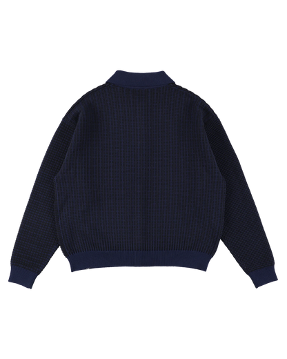 MULTI KNIT SHIRT JACKET (NAVY×BLACK)