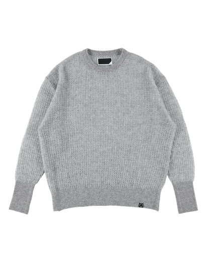 AIRY MERINO WAFFLE SWEATER (GRAY)