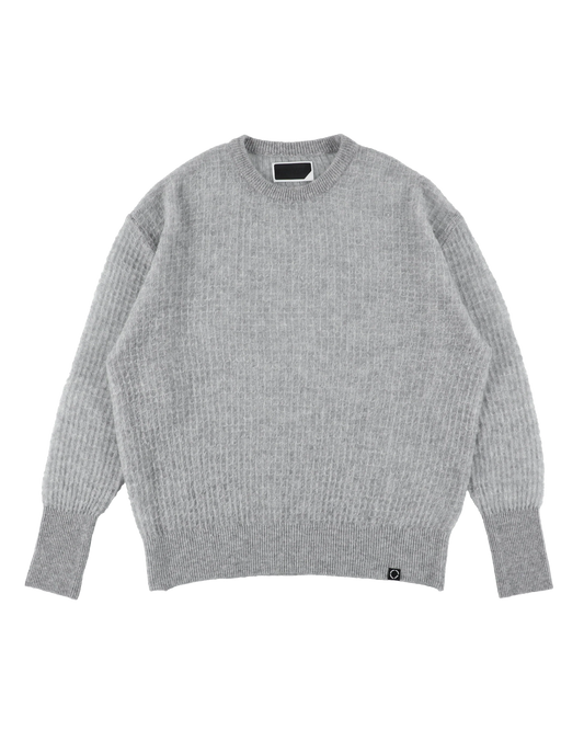 AIRY MERINO WAFFLE SWEATER (GRAY)