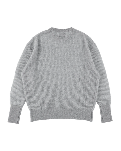 AIRY MERINO WAFFLE SWEATER (GRAY)