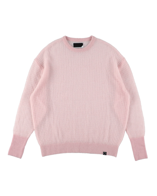 AIRY MERINO WAFFLE SWEATER (PINK)