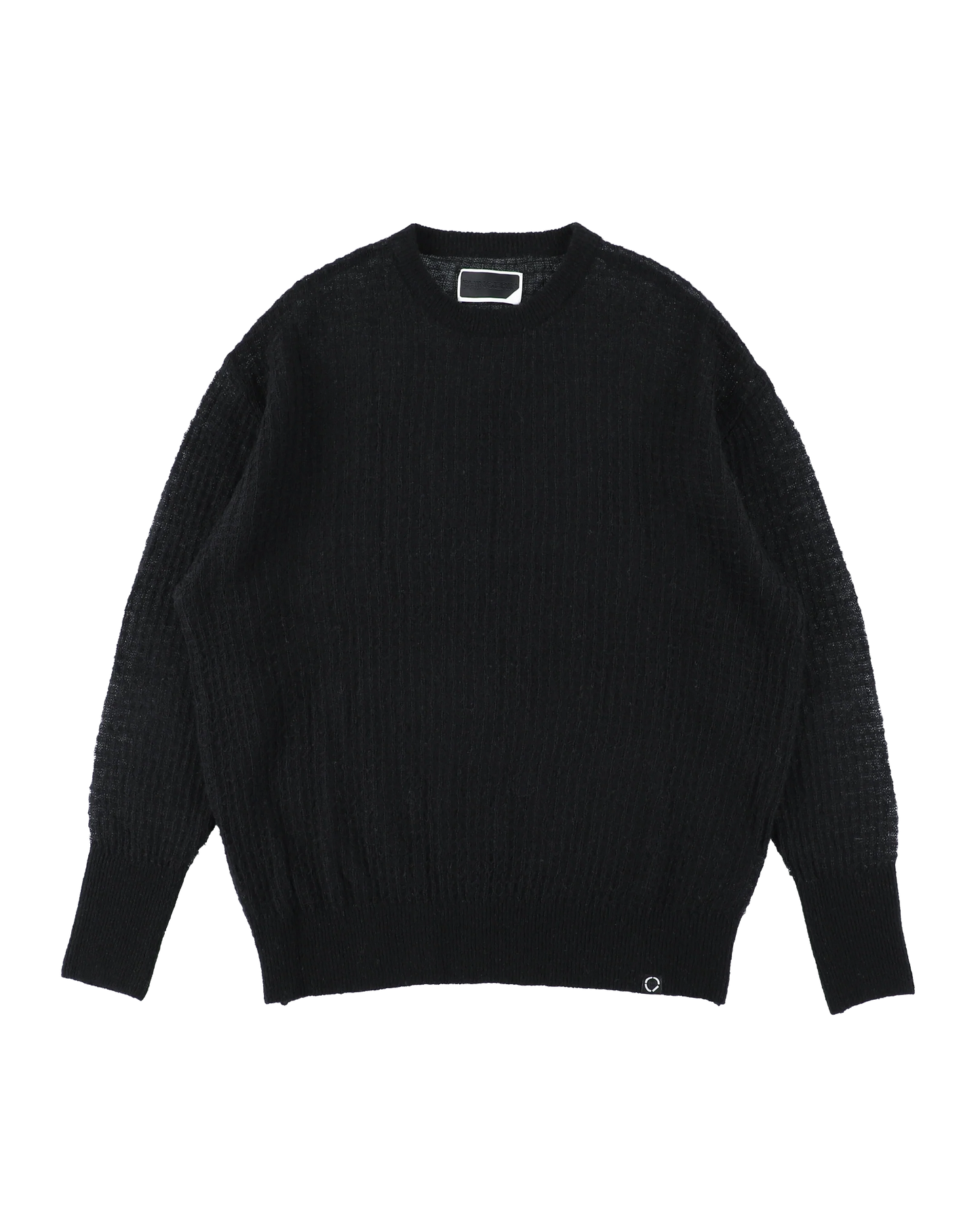 AIRY MERINO WAFFLE SWEATER (BLACK)